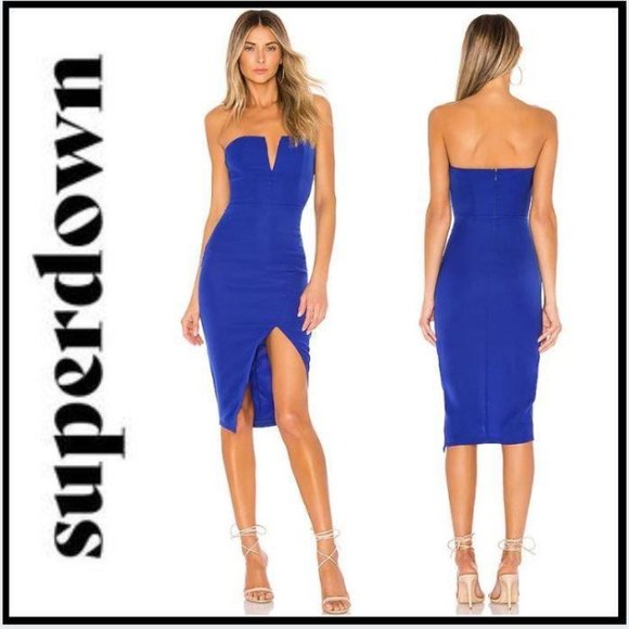 superdown Dresses & Skirts - NWOT Superdown Beatrice Tube Dress in Cobalt XXS
